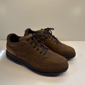Rockport ProWalker Mens 9W Wide Brown Leather Walking Comfort Oxford Shoes - EUC